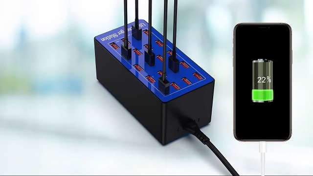 WUKUR Stazione di Ricarica USB ultipla 25W Caricatore USB ultiplo 6