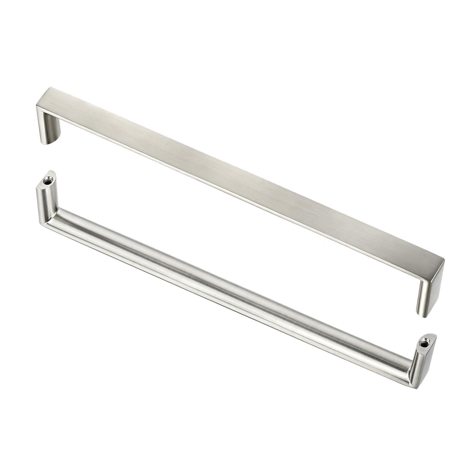 10 Pack 7.5inch Brushed Nickel Solid Square Brass Cabinet Pulls,Solid Metal Drawer Handles Hardware for Kitchen Cabinets, Cupboards, Dressers