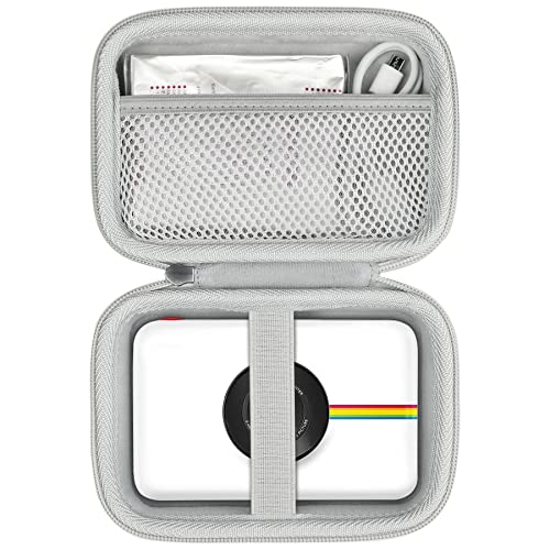 Khanka Dur Cas étui de Voyage Housse Porter pour Polaroid Snap Touch Appareil Photo (Fermeture éclair Blanche)