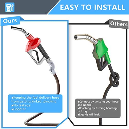 3/4" Fuel Hose Swivel Kit, Heavy-Duty 360° Leak-Proof Zinc Alloy Fuel Hose Adapter, Fuel Swivel Connector for 3/4" NPT Fittings, Ideal for Gasoline Transfer and Diesel Tanks