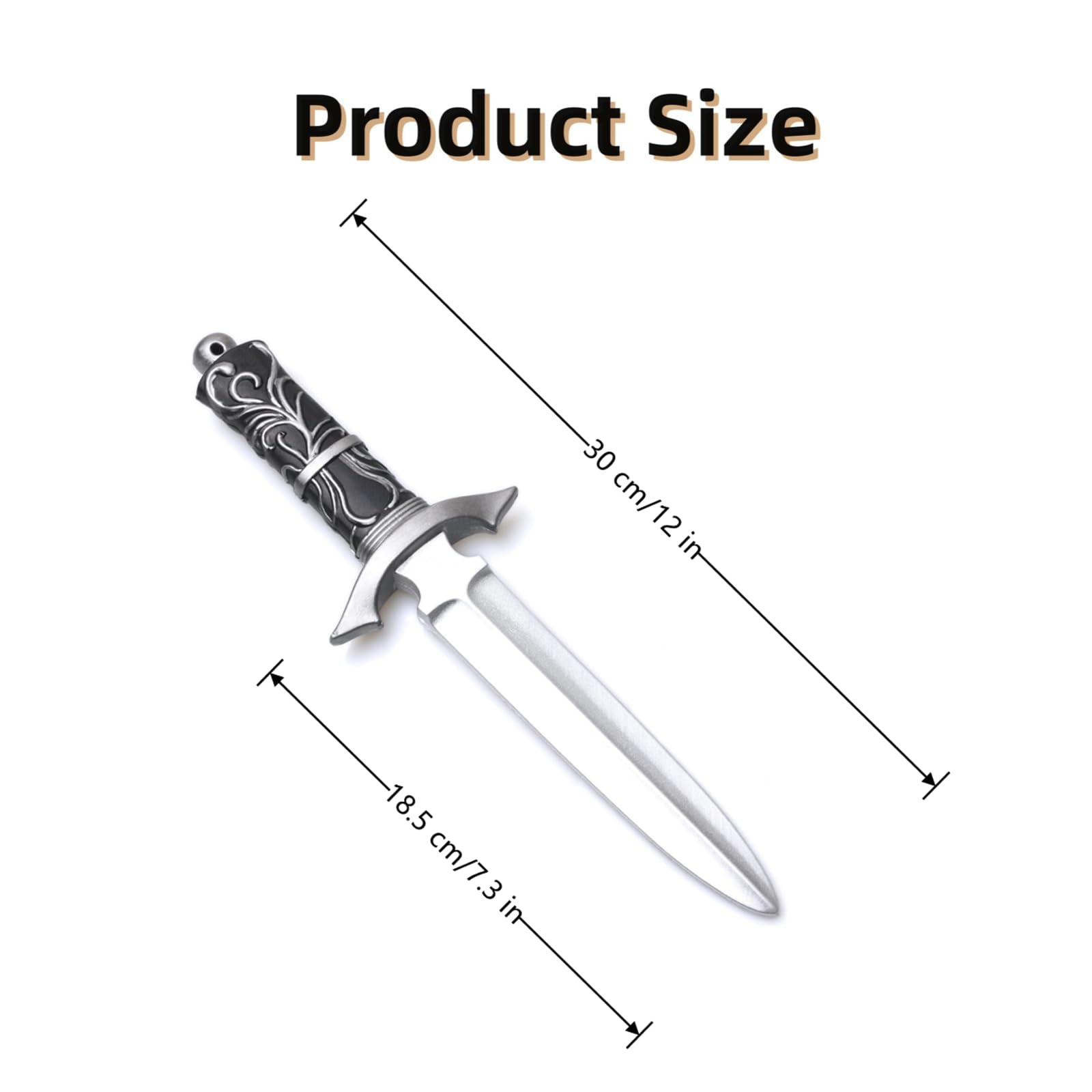 JLEivvi 1 PCS Rubber Martial Art Training Knife Professional Fake Knife Toy Knife Foam Training Weapon Non Sharp Prop Knife for Martial Arts Practice,Costume Party Props(12 inches)