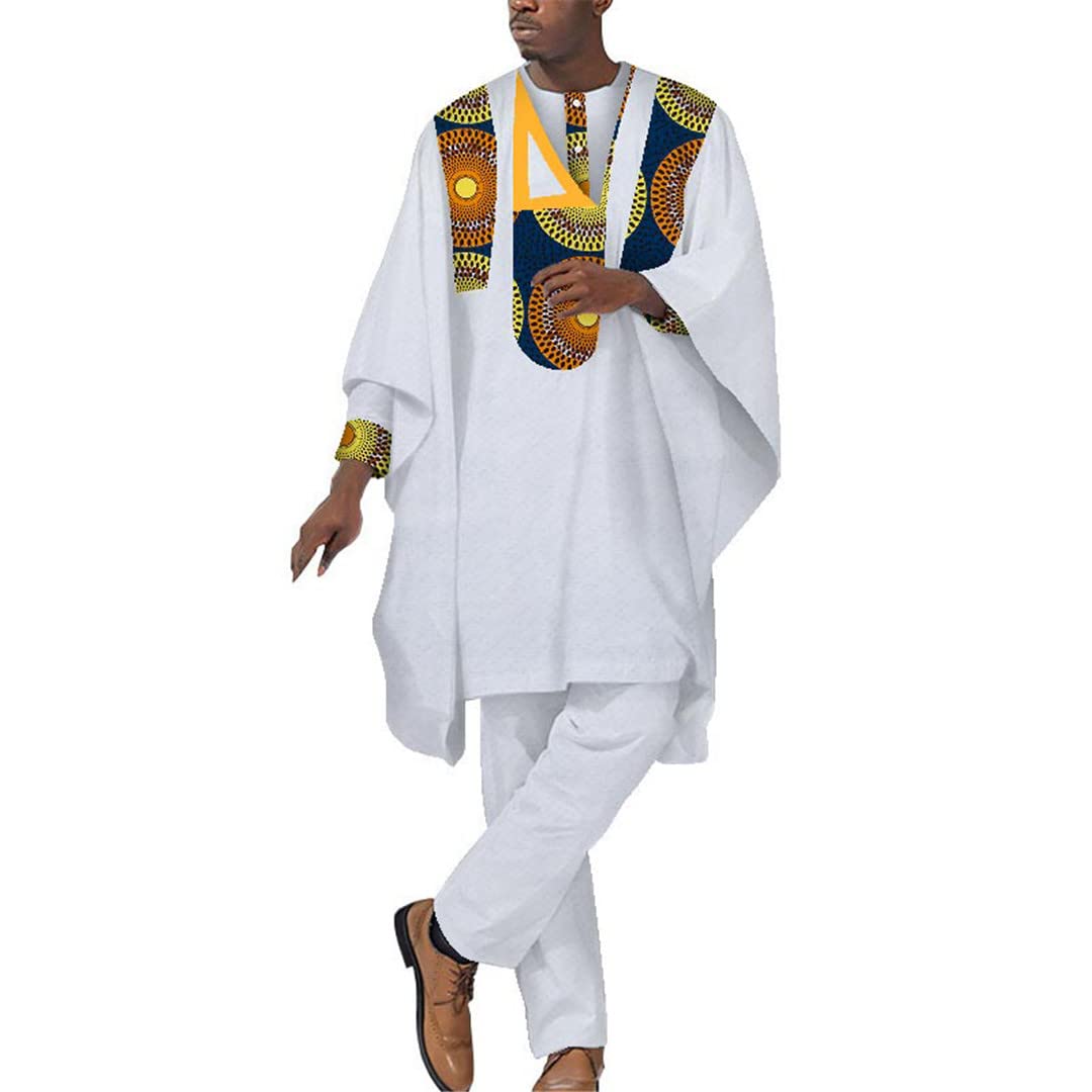 Raitronraitron African Boubou Men Traditional Nigerian Agbada Robe