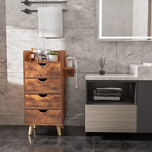 4-Layer-Salon-Storage-CabinetBeauty-Barber-Salon-Styling-Station-Organizer-EquipmentHair-Stylist-Station-Set-with-2-Hair-Dryer-Holders4-Drawers-and-Raised-Table-LegsRustic-Brown