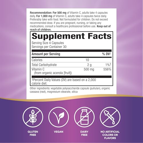Nature's Way Alive! Vitamin C, with Organic Acerola Cherries, 120 ct - image 5