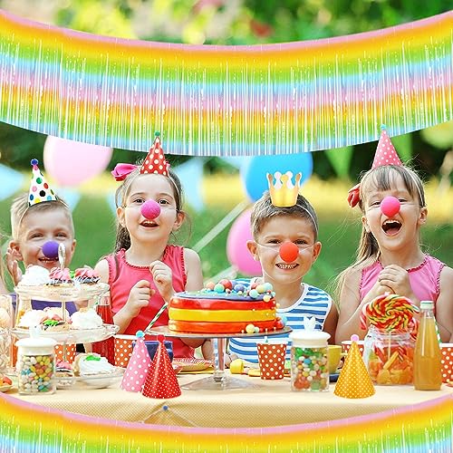 Image of BEISHIDA 3 Packs Metallic Foil Fringe Garland Light Rainbow Wall Hanging Tinsel Fringe Banners for Car Floats Bridal Shower Wedding Birthday Easter Graduation Holiday Party Decoration(30 Feet)