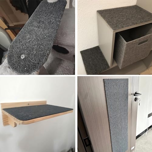 MIAOGE®[200cmx40cm] Selbstklebend Kratzteppich Katze Wand,Kratzmatte Katze,Kratzbretter Wand,Kratzbrett Katzen,Katzen Kratzwand,Katzenkratzbretter(Dunkelgrau, 1 Stück)