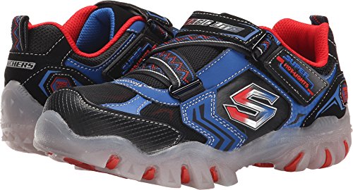 Skechers Kids Street Switches Light-Up Sneaker,Black/Royal,11 M US Little Kid