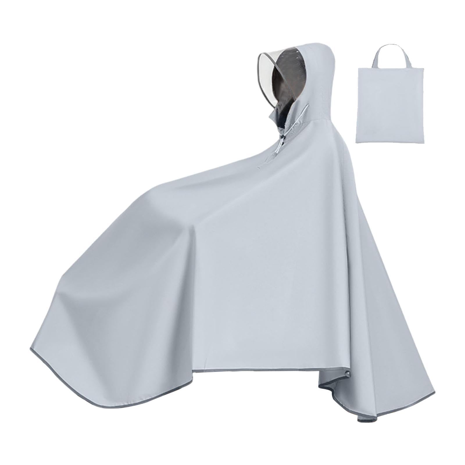 Poncho Pioggia Bicicletta Antipioggia Integrale con Materiale PU Resistente Cappuccio con Lacci E Stile Compatto Adatto per Ciclismo Città U