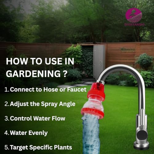 Image of Divayanshi 360 Rotating Shower Head Faucet | Big Plastic High-Pressure Shower Nozzle for Bathroom Sink & Basin, Gardening | Adjustable Water Saving Tap Sprayer (pack of 2)