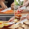 Kuisine Kitchen Knife Set,High Carbon Stainless Steel Ultra Sharp Blade Ergonomic Handle,Knife Block Set with Built-in Sharpener,Elegant Gift for Holiday(Irovy-Acacia,15PCS)