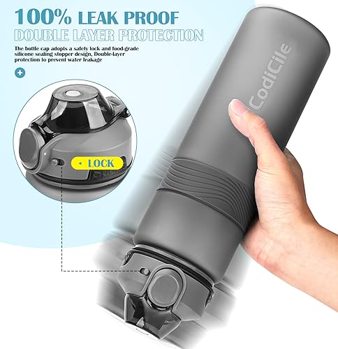 CodiCile Water Bottle, BPA Free 1l Water Bottle Leak Proof Drinks Bottle, Large Sports Bottle Great for Gym School - Image 4