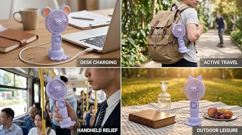 Image of HAND FAN FOR SUMMERS (PURPLE FAN KUROMIII)