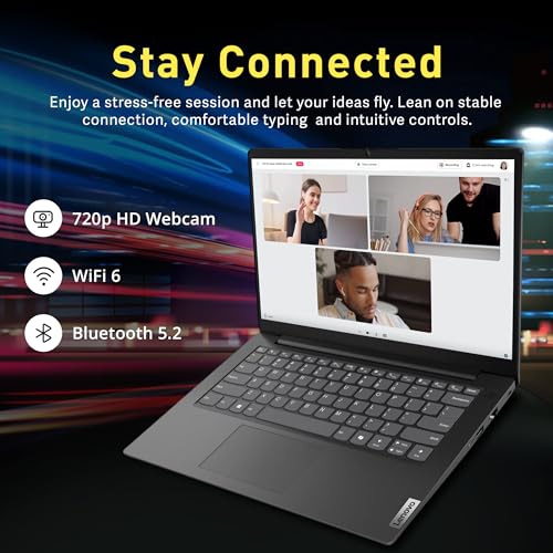Image of Lenovo V14 G5 Hybrid Work 14 inch FHD Laptop, Intel Core 7-240H, 16GB RAM, 1.5TB Storage(512GB SSD+1TB Docking Station Set), Intel UHD Graphics, Wi-Fi 6, HD Webcam, Win 11 Pro, Black