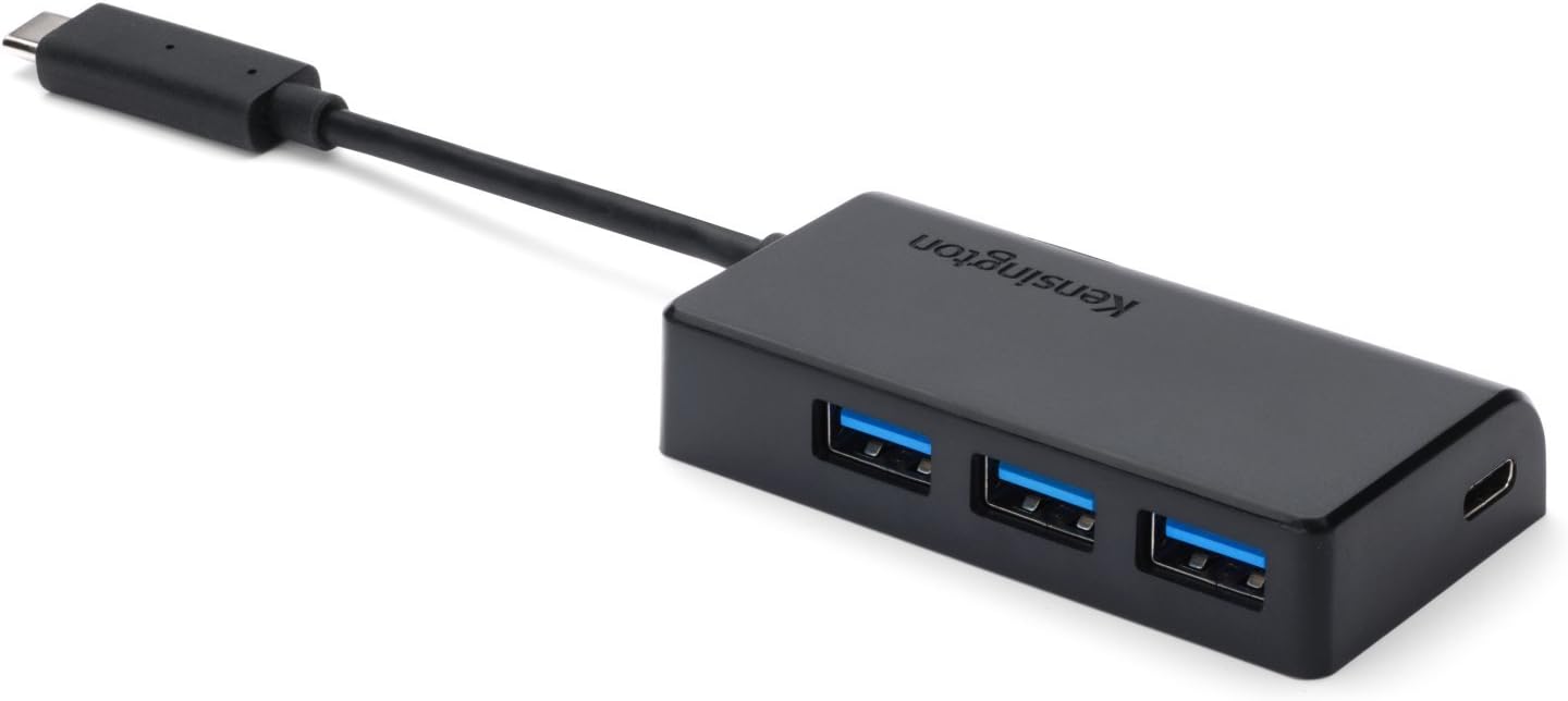 Kensington CH1000 USB-C to 4-Port USB 3.0 Hub for USB Type-C Devices (K33995WW)