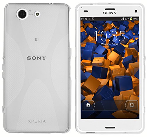 mumbi X TPU Funda Compatible con Sony Xperia Z3 Compact Caja del teléfono móvil, Blanco Transparente