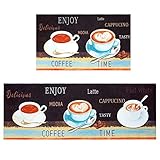 DOZARMOTA Coffee Kitchen Rug Set of 2, Coffee Themed Decor Accessories, Kitchen Rugs and Mats Non Skid Washable, Absorbent Anti Fatigue Mat for Kitchen Floor 17'x47'+17'x30'