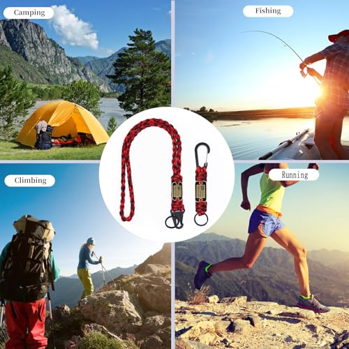 2 peças de chaveiro de cordão de paracord trançado resistente com bandeira dos EUA, chaveiros de col