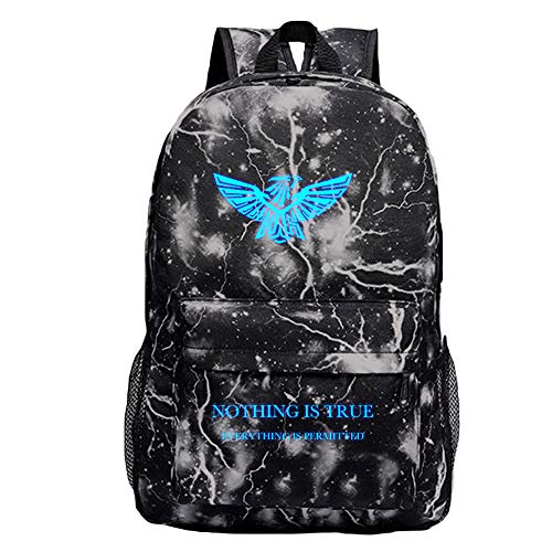Unisex Assassin Creed Mochilas Escolares Juveniles de Lona Portátil Paquete de Asalto