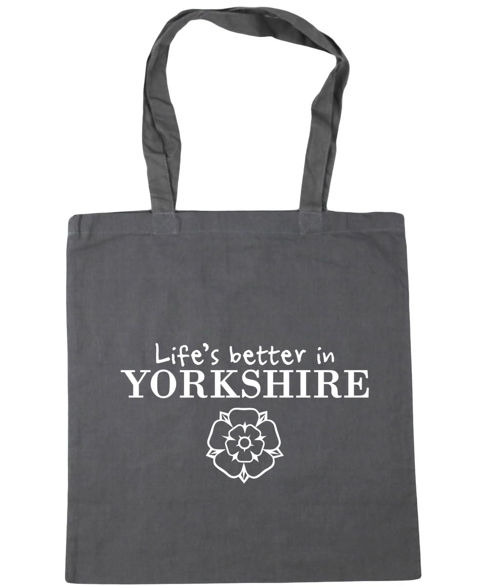 Hippowarehouse Life's Better in Yorkshire Tote Shopping Gym Beach Bag 42cm x38cm, 10 litres