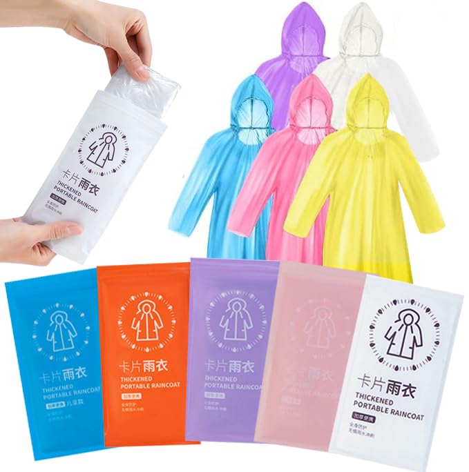 Disposable Clear Rain Ponchos with Hood bulk,travel poncho rain coats for emergency,portable compressed pocket poncho for women men