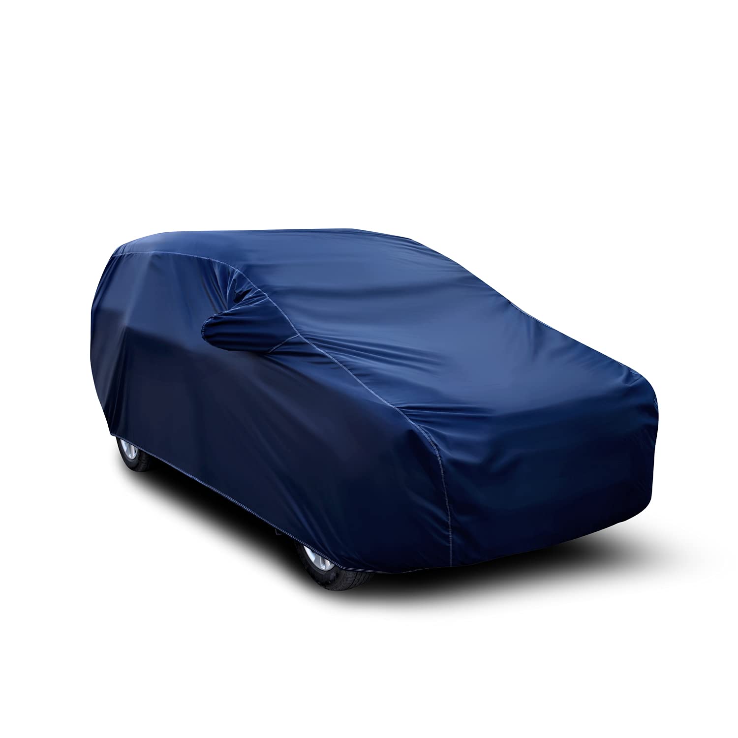 JEHOVA Car Cover for Mahindra Marshal Dust Proof - Water Resistant Car Body Cover (Navy Blue with Mirror)
