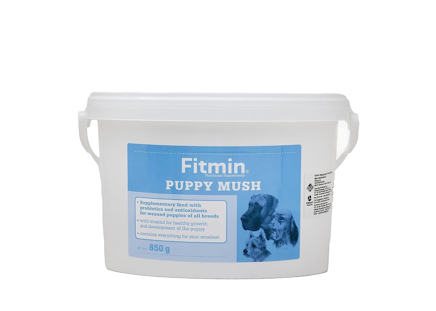 Dibaq Fitmin Puppy Mush | Starter Cereal with Milk | 3 Weeks up to 8 Weeks Weaning Diet for All Breed Puppies A (850g)
