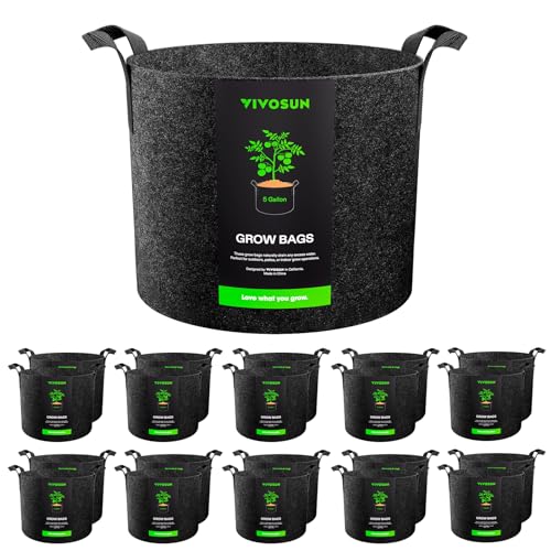 Image of VIVOSUN 20-Pack 5 Gallon Plant Grow Bags Fabric Pots with Handles