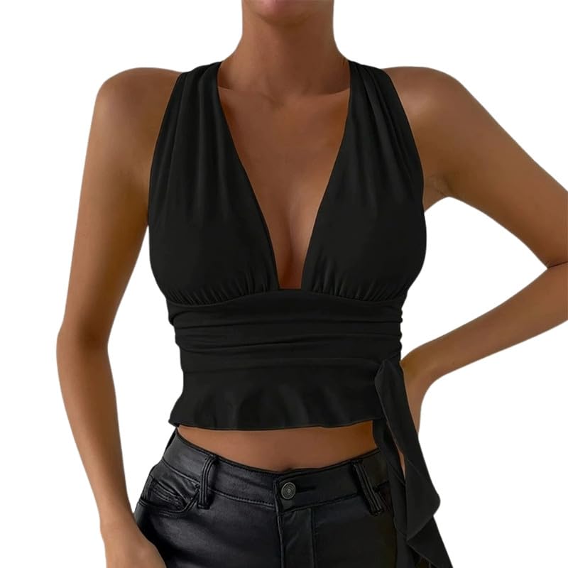 Buy Yashidun® Women's Silk Camisole V Neck Halter Top | Backless