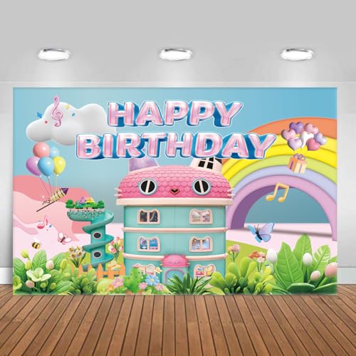 5 * 3FT Cartoon Doll House Theme Backdrop Birthday Party Backdrop...