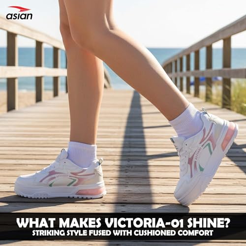 Image of ASIAN Victoria-01 Chunky Sneakers for Women & Girls | Lightweight Fashion Shoes with Cushioned Sole, Cool Colour Design & Stylish Look for Casual Wear, Travel, College & Outfits