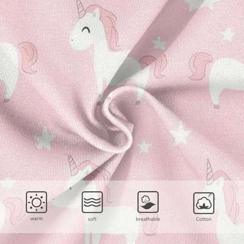 Wusikd Cute Unicorns Girls' Underwear Cotton Stars Pink Girls Briefs Soft Toddler Underwear 2T3