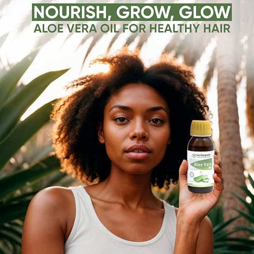 Herboganic NO AL-FBA S Natural Aloe Vera Oil - 100% Cold Pressed, Nourishing For Skin, Hair, And Eyelash Growth,Aloe Vera Massage Oil, thumb #4