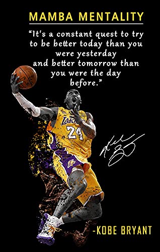 Amart Sun Kobe Bryant Inspirational Poster Canvas Wall Art • Mamba Mentality Quote Canvas Wall Art • Basketball Player Sports Home Decor • Motivational Artwork For Home,Office,Gym Wall Decor Framed Ready To thumb #8