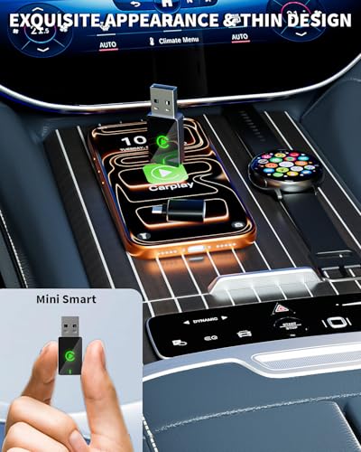 Image of Wireless CarPlay Adapter for Apple iPhone,Compact Design Car Play Adapter Convert Wired Apple CarPlay to Wireless with USB /USB C Port,Plug and Play,Fast and Stable Connection Compatible with iOS 10+