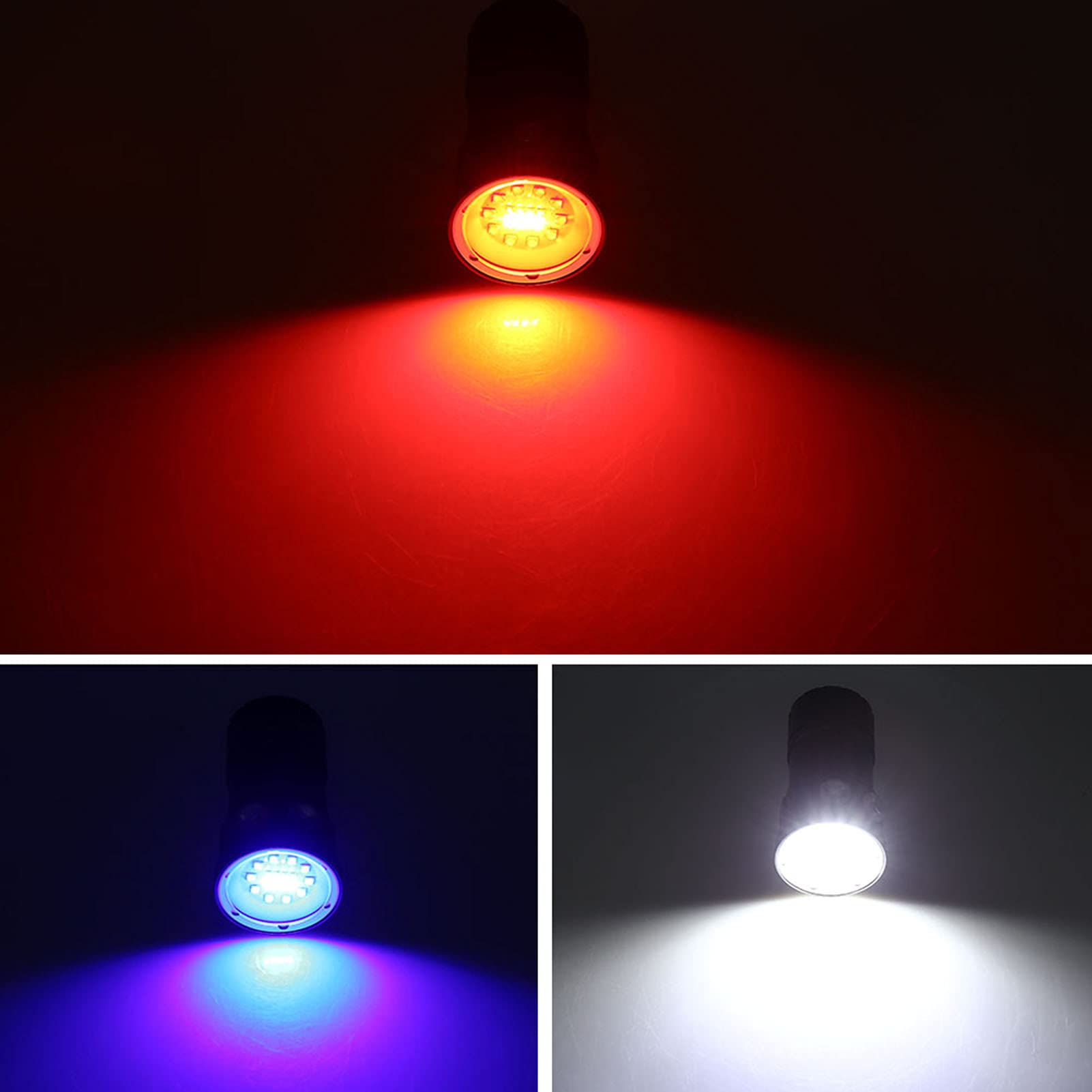 LiebeWH Torcia Subacquea Impermeabile 80 M 7 modalità di Illuminazione per la Fotografia Subacquea all'aperto con con Supporto a Staffa