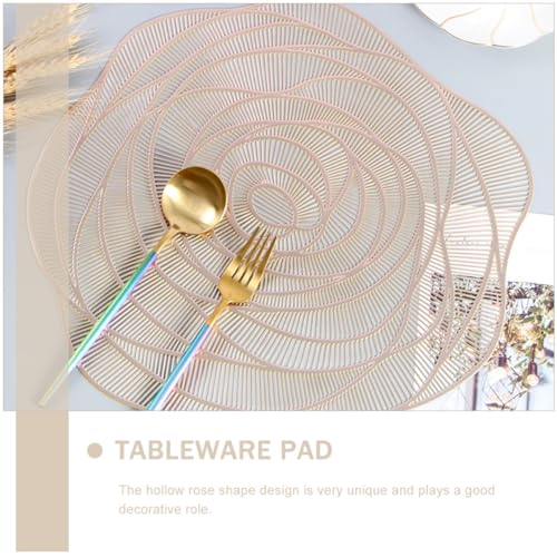 Set de table PVC doré ajouré rose 38 cm pour maison - 3