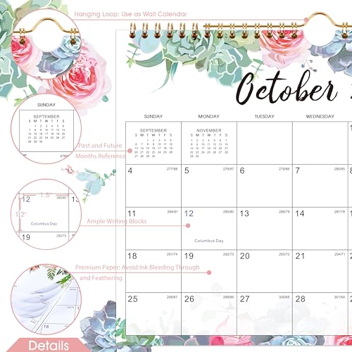 Image of 2026 Calendar - JAN 2026 - DEC 2026, Wall Calendar 2026, 11 inch x 8.5 inch, 12 Months Wall Calendar, Writing Blocks, Julian Dates, Spiral Bound