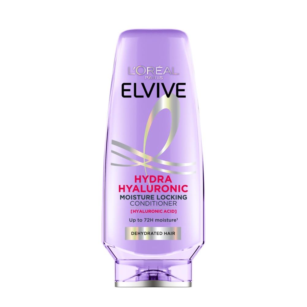L’Oréal Paris Elvive Hydra Hyaluronic Moisture Locking Conditioner, with Hyaluronic Acid, for Dry & Dehydrated Hair, Suitable for all hair textures, 500ml