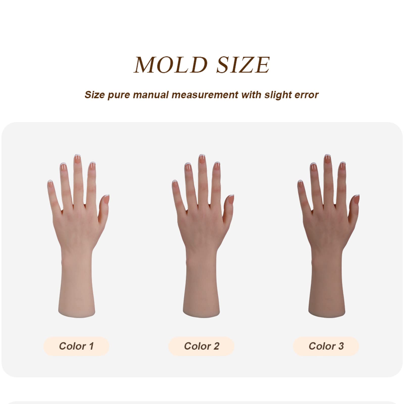 Silikon Hand Lifesize Female Mannequin Hand Display Jewerly Display Art Sketch mit Nagel (Linke Hand, Elfenbein)