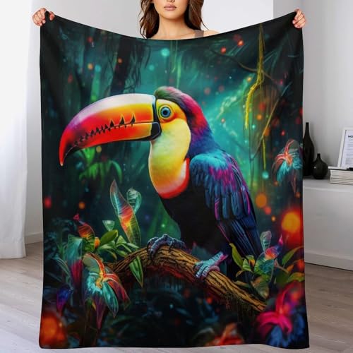 Couverture polaire toucans légère et thermorégulatrice pour lit douillet - 2