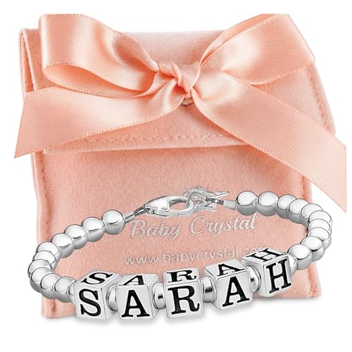 Image of Baby Crystals Sterling Silver Cross Pearl Bracelet | Baptism Jewelry Gift