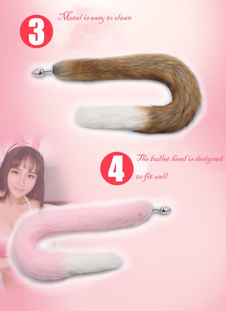 30.3 Inch Fox Animal Costume Tail Faux Fur Wolf Butt Tail Long Anal Butt Plug Fox Cat Butt Plug Furry Plush Tail Plug Valentines Day Cosplay