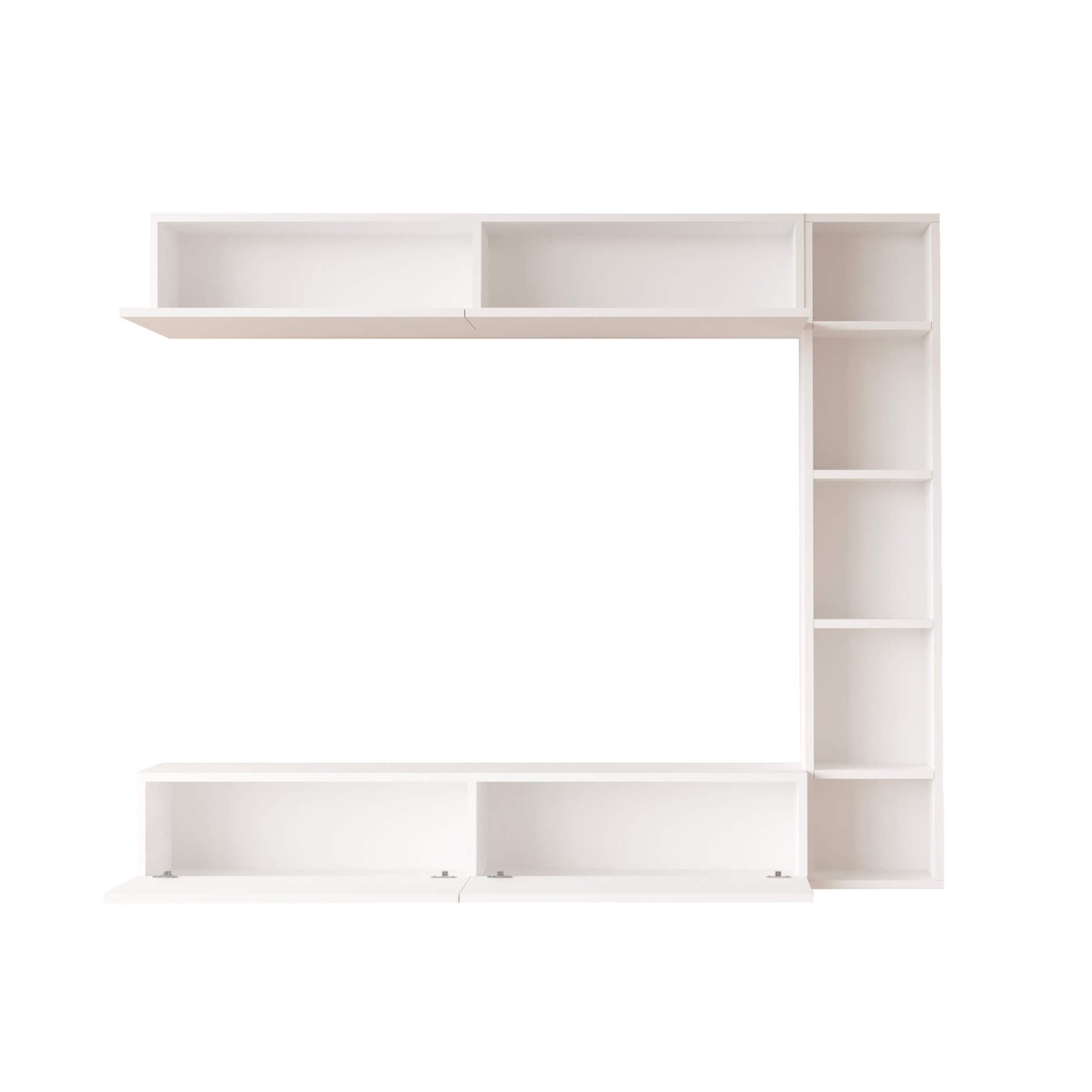 Rebecca Mobili Parete da Soggiorno, Composizione Mobili Salotto, Bianco, Truciolato, Set 3 Mobili Pensili, Design Moderno - Misure HxLxP: 143,5 x 169 x 26 cm - Art. RE7206