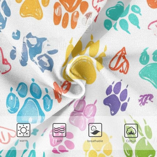 Cotton Toddler Underwear Custom Colorful Paw Print White Panties for Girl Fun Undies Kids Briefs 2t3