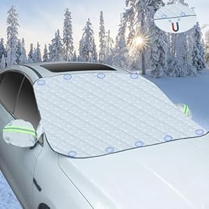 PHYLES Protector Hielo Parabrisas, Protector Luna Coche Hielo con 9 MagnéTico, Protección del Parabrisas en Invierno, Funda Plegable Parabrisa Delantero, Protege de Nieve, Lluvia, Sol, 192 x 126CM