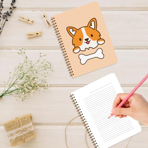 Image of 2 Pcs Dog Spiral Notebooks for Work, A5(8.3x5.8inch) Composition Notebook College Ruled Note Book, Corgi Notepads Lined Travel Journal for Writing, Cute Puppy Print Diary Gifts for Women Dog Lovers