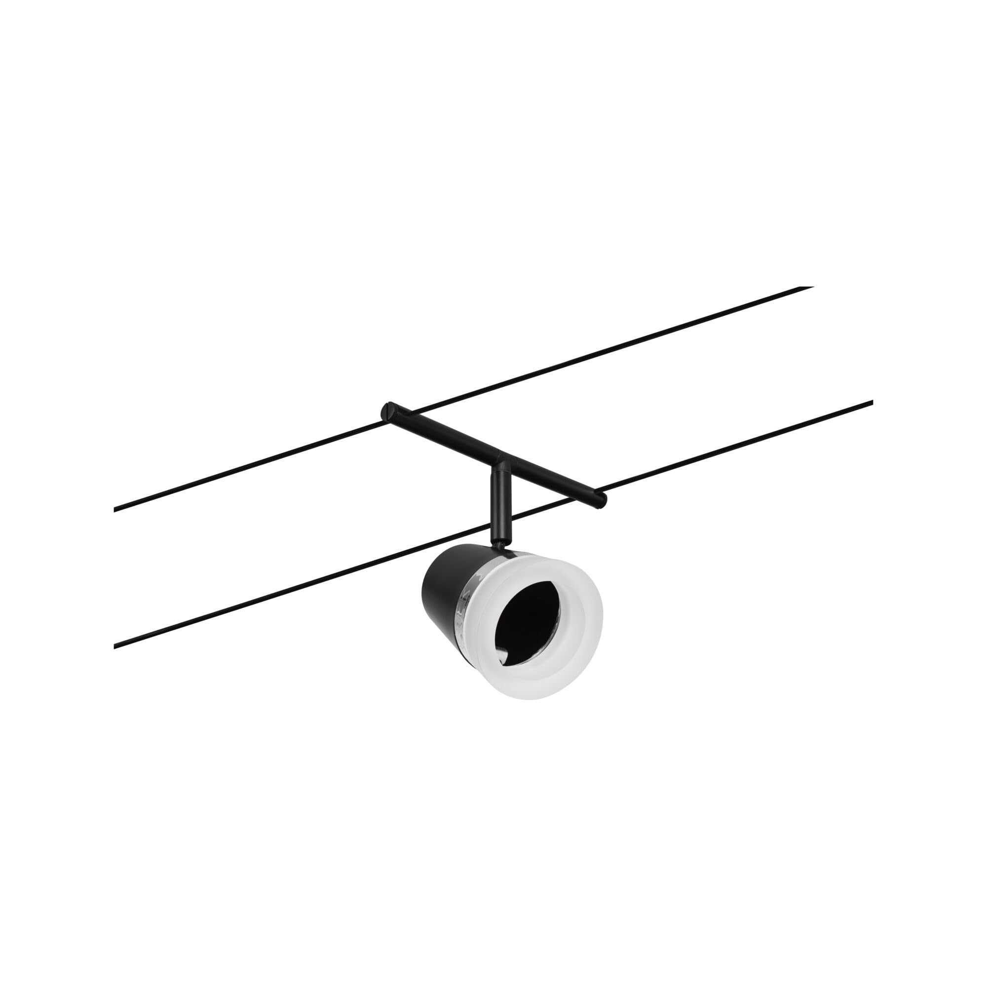Paulmann 94463 CorDuo Seilsytem Set Cone DC max. 5x10 Watt erweiterbar Schwarz matt Drahtseil Kunststoff GU5,3 Drahtseilsystem ohne Leuchtmittel