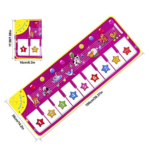 m zimoon dansmat, piano mat voor kinderen toetsenbord tapijt touch speelmatten kinderen vroege educatieve muzikale mat… - Image 8