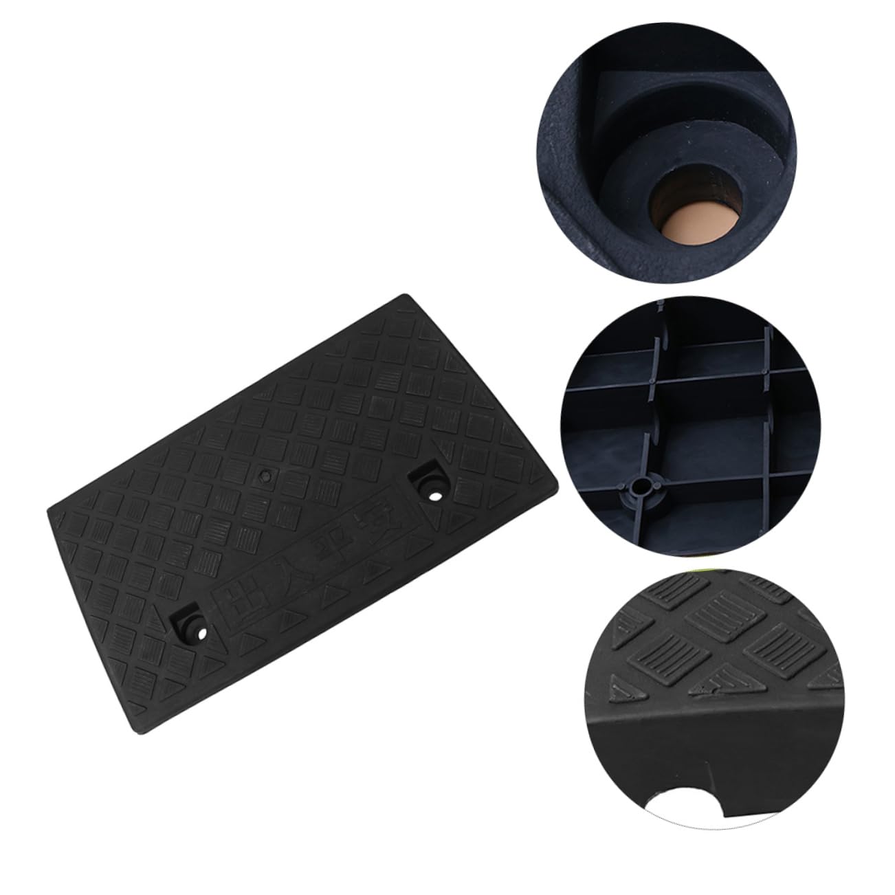 Gatuida Pedana per Soglia Auto e Casa, 10cm, Plastica Nera, Antiscivolo e Resistente All’usura, per Gradino e Marciapiede