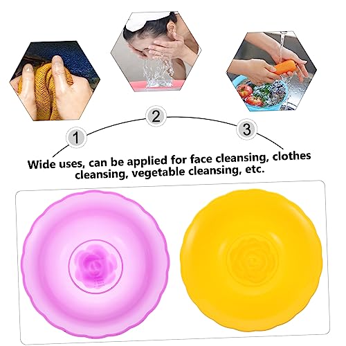 Image of KOMBIUDA Multipurpose Plastic Wash Basin Set 6 Pack 8.66 Inch Round Face Cleansing Bowls for Home Salon Spa Travel in Assorted Colors